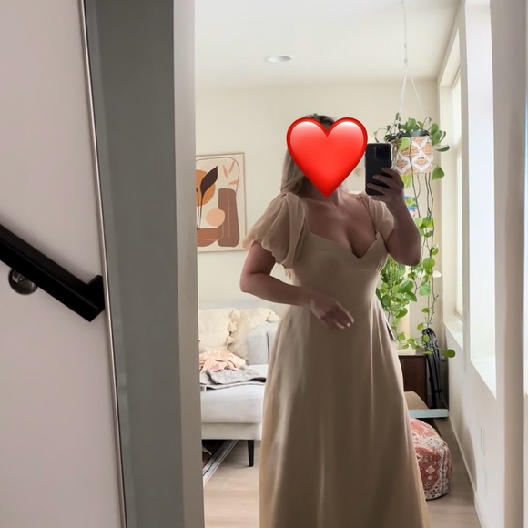 Azazie Champagne Chiffon Maxi Dress with Sweetheart Neckline - Picture 10 of 13